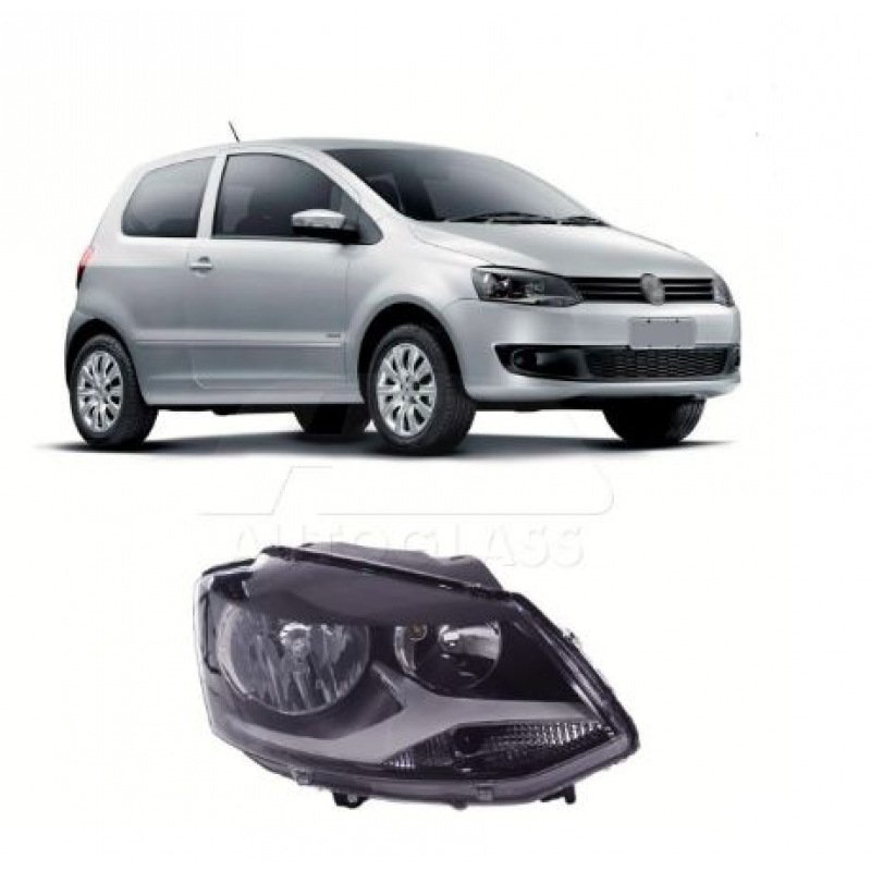 FAROL PRINCIPAL VOLKSWAGEN FOX 2010/2014 3 PORTAS/5 PORTAS MANUAL MASCARA NEGRA