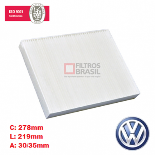 FILTRO DE CABINE VOLKSWAGEN AMAROK 10>/TOUARENG 03>/PORSHE CAYENNE 03-05/10