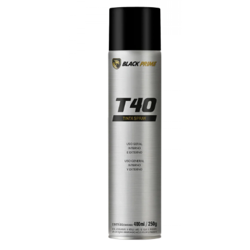 TINTA SPRAY T40 BLACK PRIME 400 ML PRETO FOSCO