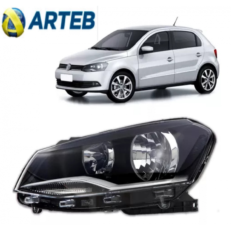FAROL ESQUERDO 0160819 ARTEB VW GOL G6/SAVEIRO/VOYAGE 2014 A 2016