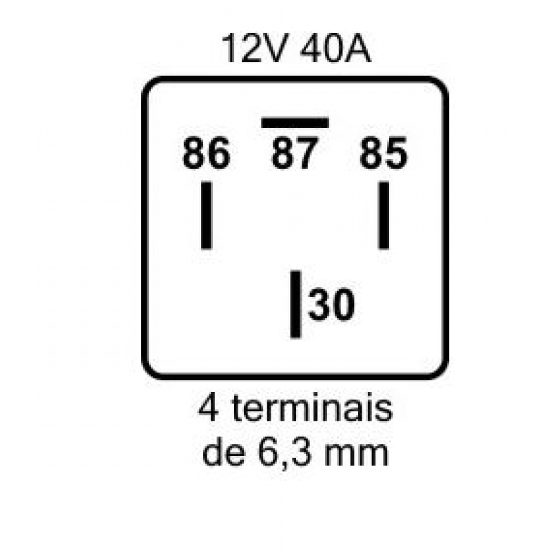 RELÉ AUXILIAR 4 TERM. 12V/40A 450W RA1412S