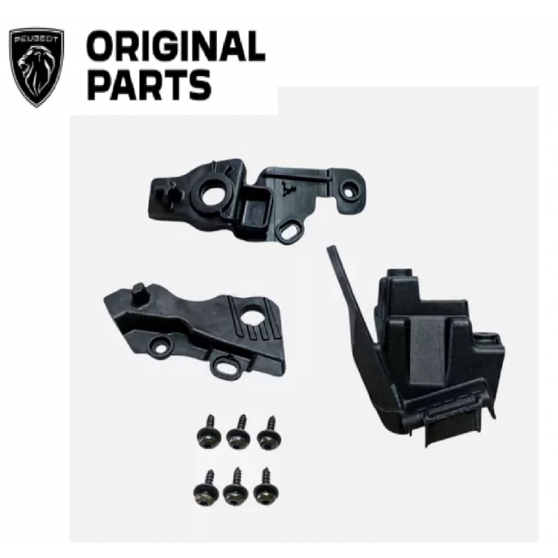 KIT DE FIXAÇÃO DO FAROL ESQ 1609943980 GENUÍNO PEUGEOT 208 (2013 A 2016)
