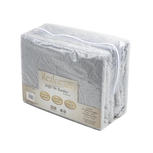 JOGO DE BANHO 4 PEÇAS PRATA REALCE TOP