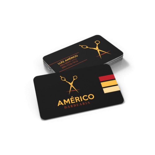 CARTAO DE VISITA COUCHE 300G CANTOS ARREDONDADOS + VERNIZ LOCALIZADO