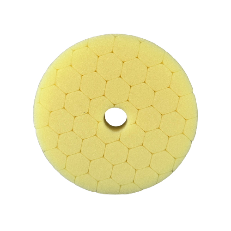 BOINA DE ESPUMA HEXA BUFF REFINO AMARELA 5 POL AUTO CRAZY