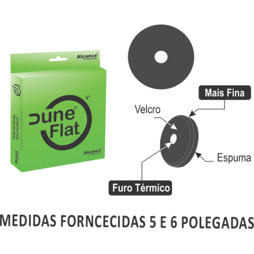 BOINA DE ESPUMA DUNE FLAT PRETA  6 POL ALCANCE