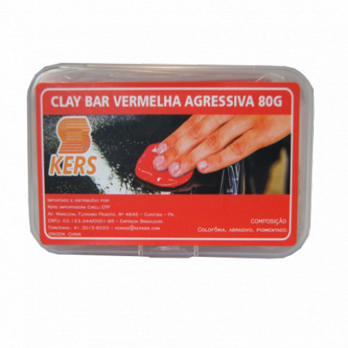 CLAY BAR VERMELHA AGRESSIVA 80G KERS