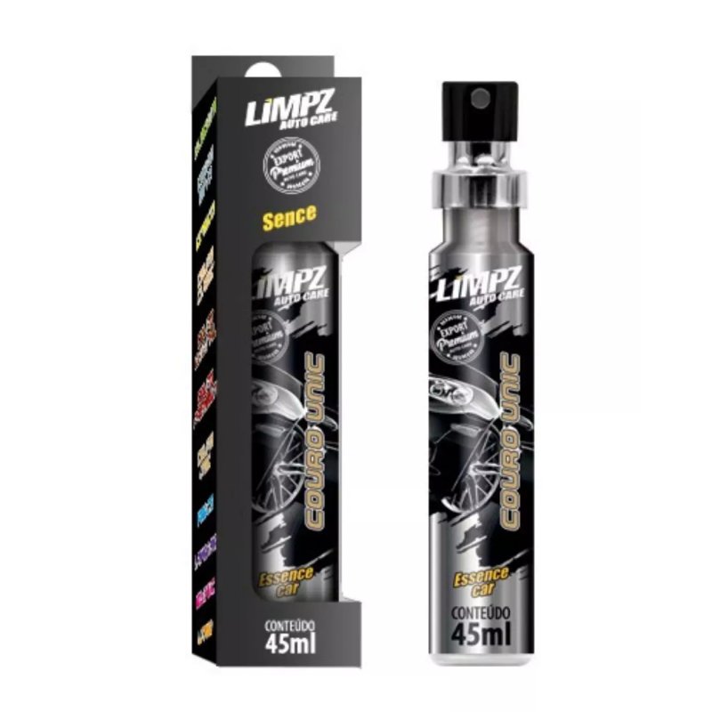 AROMATIZANTE AUTOMOTIVO SPRAY COURO UNIC 45ML LIMPZ AUTO CARE