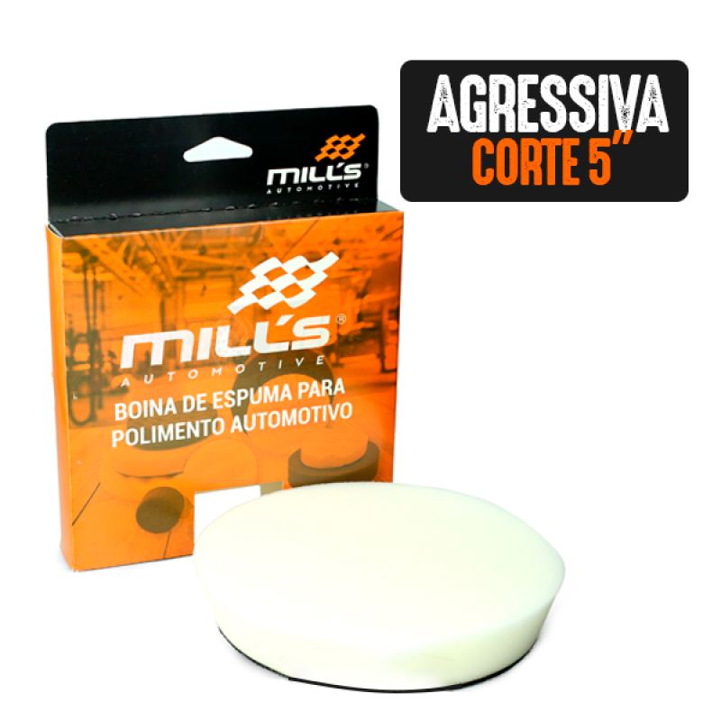 BOINA DE ESPUMA BRANCA AGRESSIVA CORTE 5POL MILLS