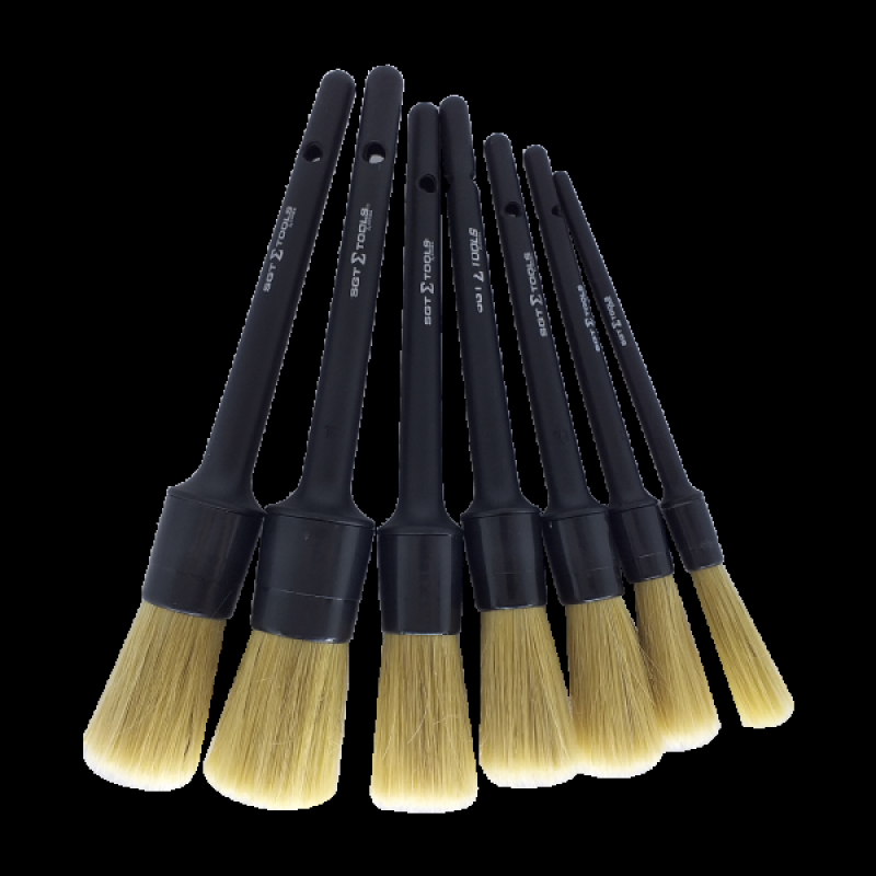 KIT 7 PINCEIS CERDAS NATURAIS DETALHAMENTO EXTERNO SIGMA TOOLS