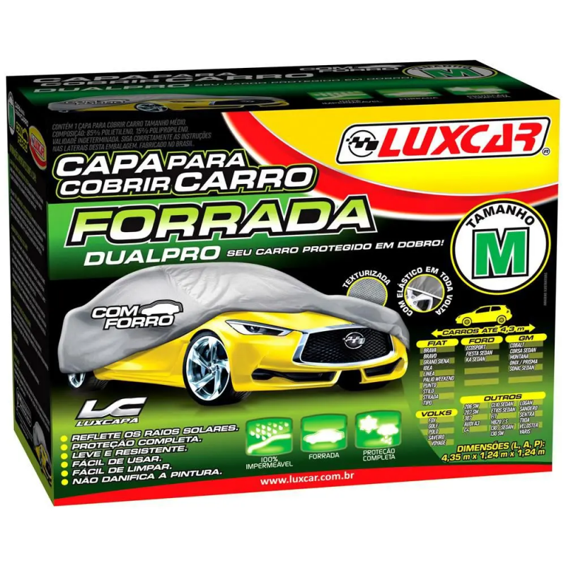 CAPA PARA COBRIR CARRO DUALPRO COM FORRO TAM.M LUXCAR