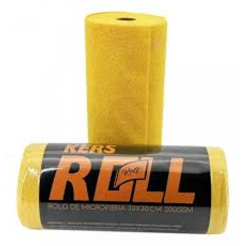 TOALHA DE MICROFIBRA EM ROLO 200GSM 30X30 CM 50 UN AMARELO KERS