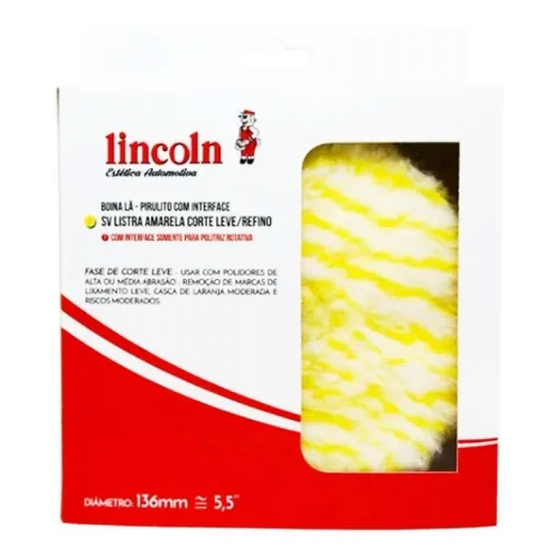 BOINA LA PIRULITO CORTE LEVE AMARELO 5,5 POL COM INTERFACE LINCOLN