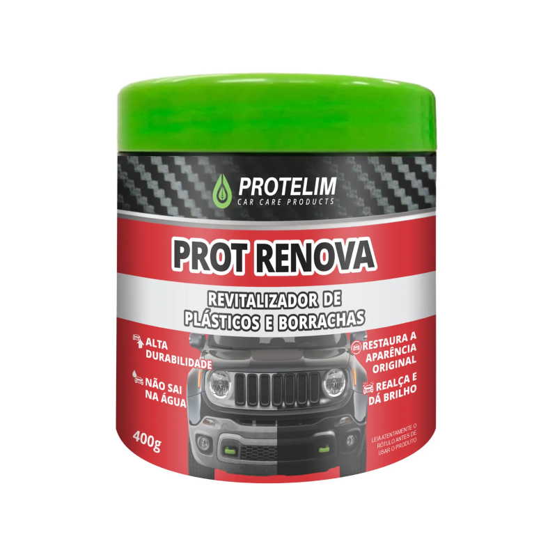 PROT RENOVA REVITALIZADOR DE PLASTICO E BORRACHAS 400G PROTELIM