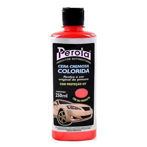 CERA CREMOSA COLORIDA 250ML VERMELHA PEROLA