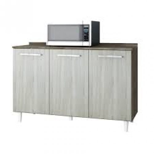 BALCAO MDP NAPOLI 120X40 3 PTAS - CASTANHO/MALBEC