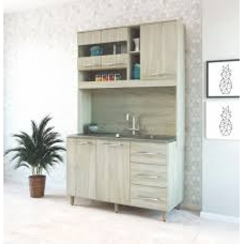 COZINHA MDP 1,20 LORENA S/FUNDO - CASTANHO/MB/MB