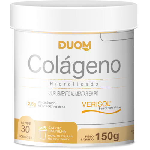 COLAGENO HIDROLISADO C/ VERISOL BAUNILHA (150G) DUOM