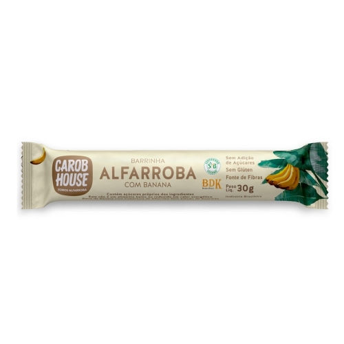BARRINHA ALFARROBA C/BANANA (30G) CAROB HOUSE