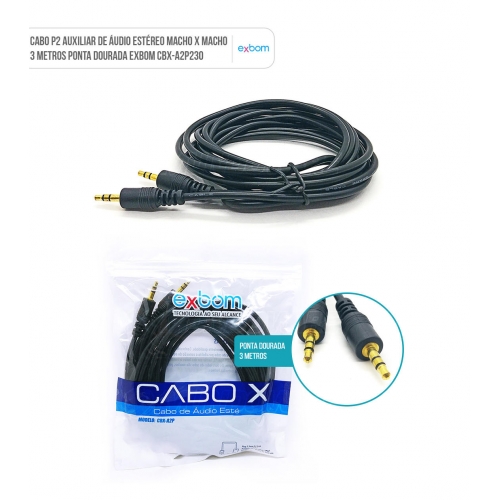 CABO AUXILIAR DE AUDIO ESTEREO P2 3M CBX A2P230M