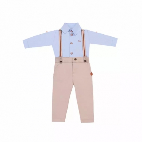 CONJUNTO ACONCHEGO COM SUSPENSORIO - AZUL/BEGE