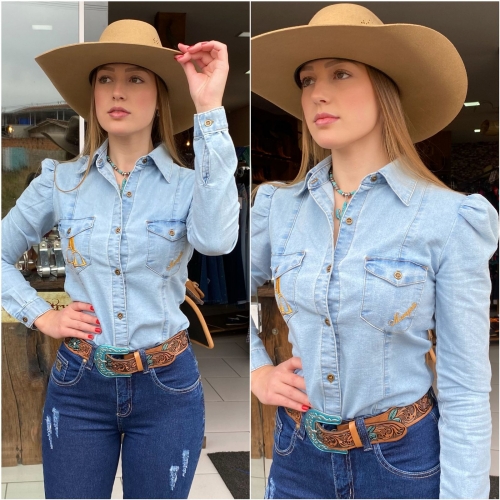 CAMISA JEANS MARAGATA - MANGA BUFANTE