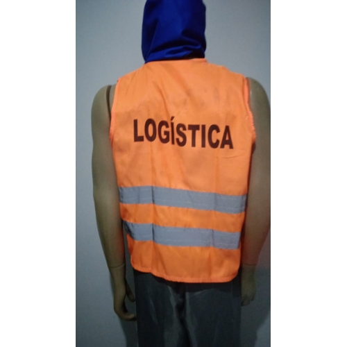 COLETE REFLETIVO LARANJA COM ZIPER LOGISTICA