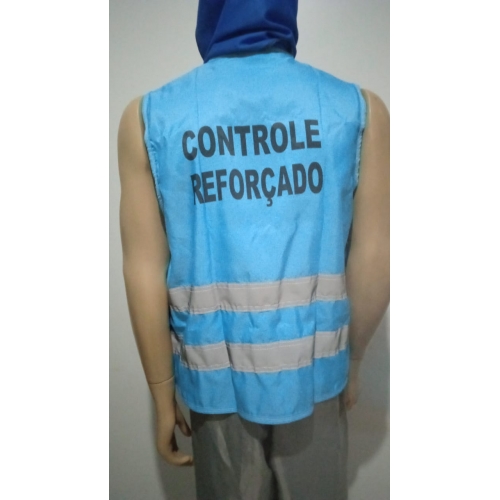 COLETE REFLETIVO AZUL COM ZIPER TURQ. CONTROLE