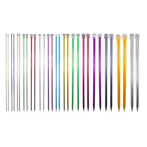 AGULHA DE TRICO ALUMINIO COLORIDA CIRCULO 35CM